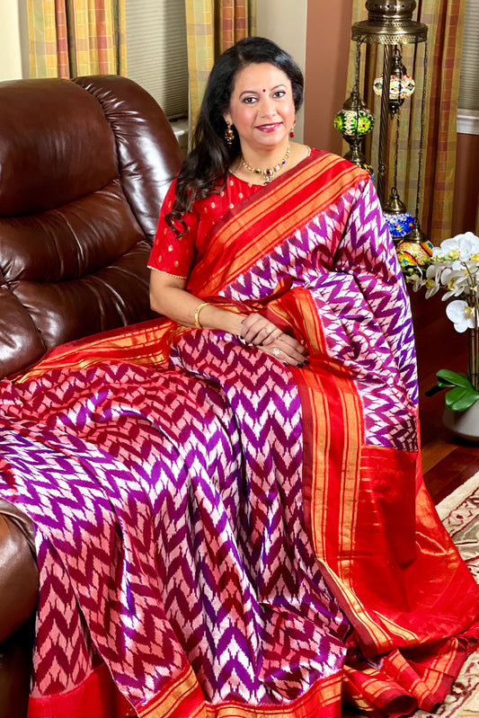 Pochampally Ikkat Silk Saree - AW1024PT