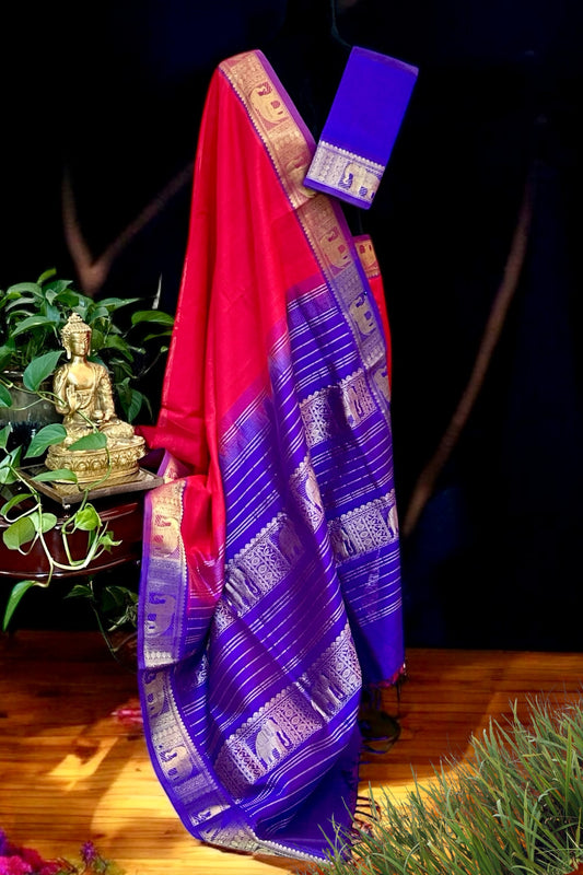 Silk Cotton Saree - AW1447SC