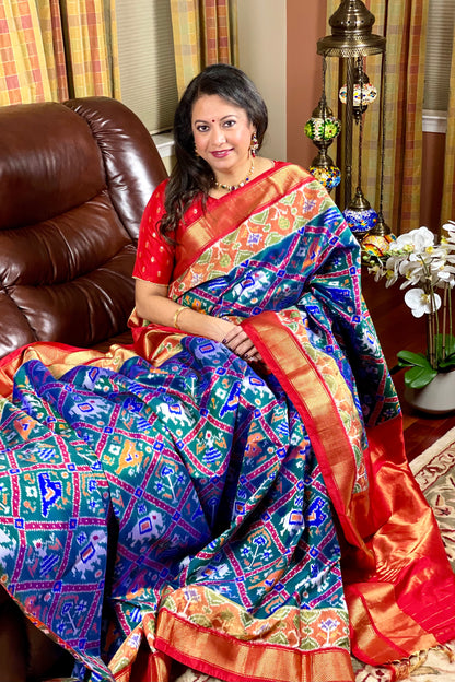 Pochampally Ikkat Silk Saree - AW1034PT