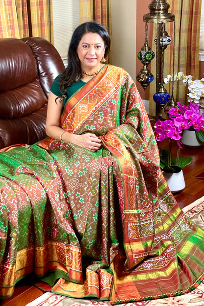 Patola Ikkat Silk Saree - AW1001PT